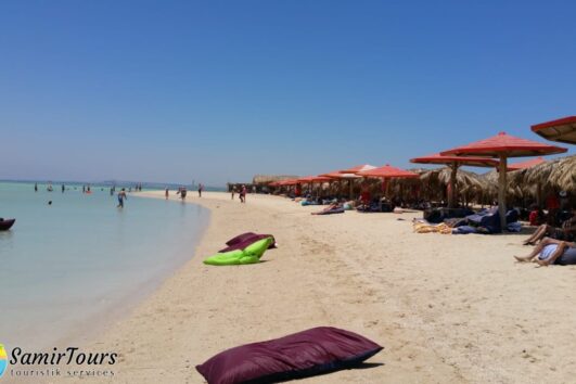 Privatboot Orange Bay Hurghada 33 Sandstrand wie kariribk in der Orange Bay Insel