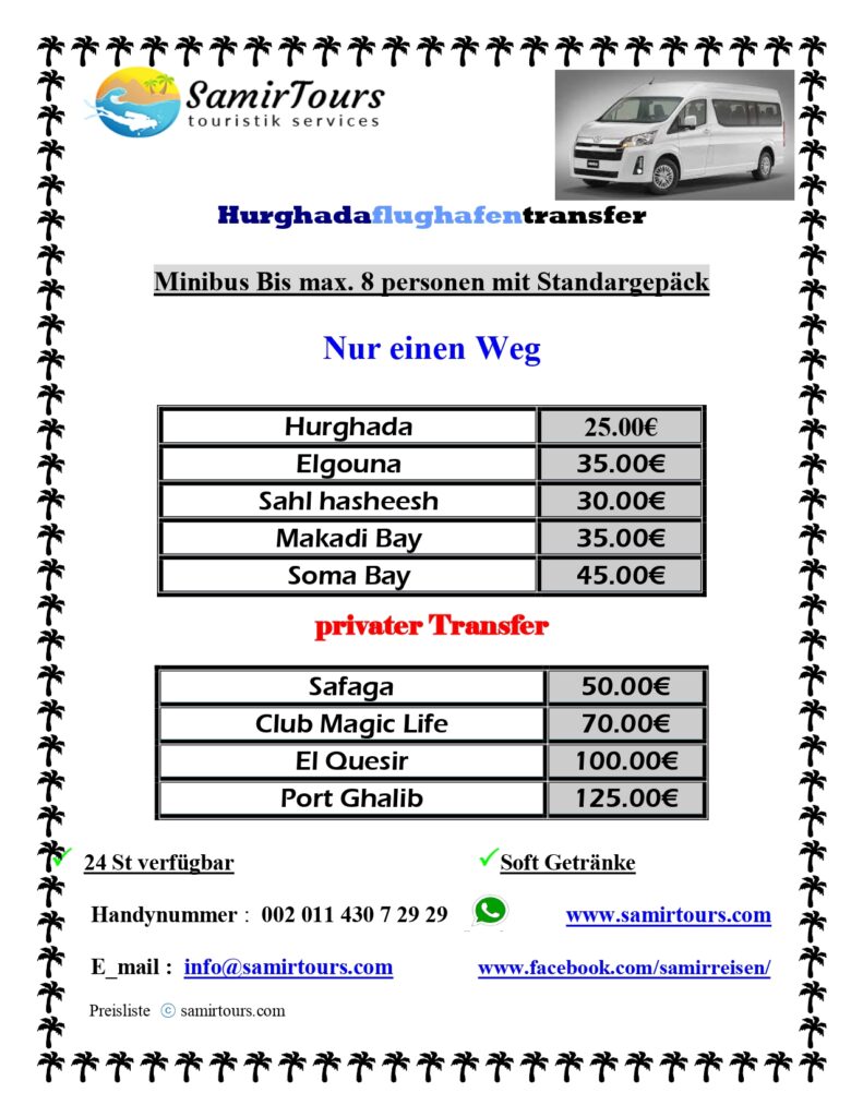 Privater Hurghada Flughafen Transfer mit dem Bus