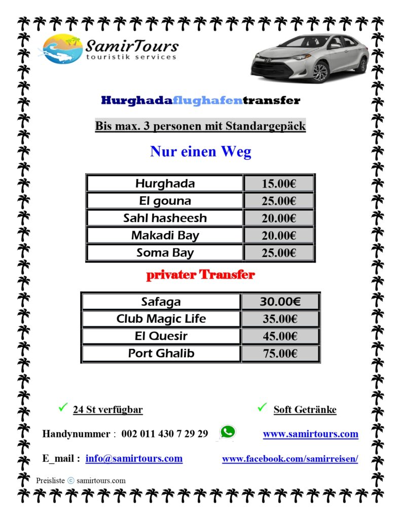 hurghda Flughafen Transfer mit Limousine